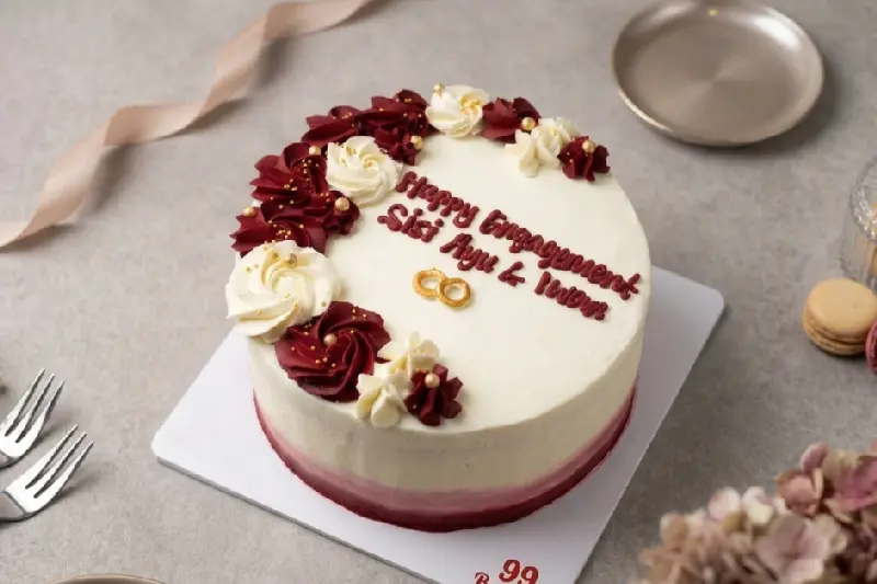 Blossom Cake - Burgundy Bloom Party Size (A1)
