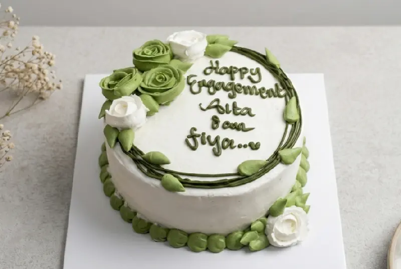 Blossom Cake - Minty Rose Party Size (A5)